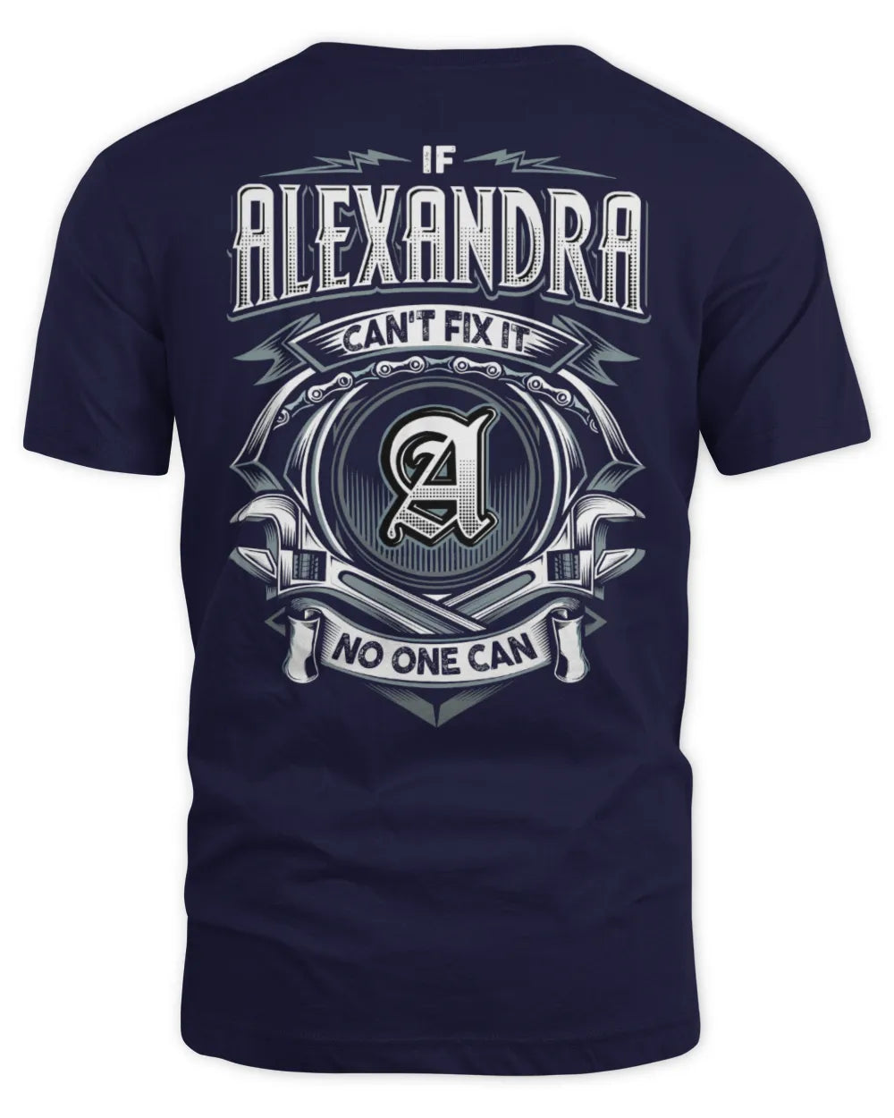 ALEXANDRA AP81-K4-626 - Personalized Ahmed Quote Apparel “If Ahmed Can't Fix It, No One Can” - Unisex Standard T-Shirt - Navy