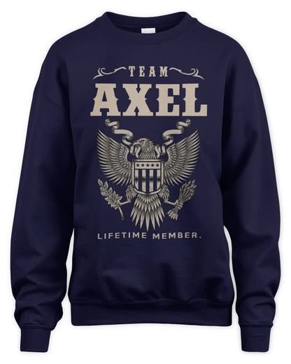 AXEL TP06-K82 – Personalized Classic Style Apparel “Team NAME Lifetime Member” - Unisex Sweatshirt - Navy