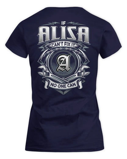 ALISA AP81-K4-626 - Personalized Ahmed Quote Apparel “If Ahmed Can't Fix It, No One Can” - Women's Standard T-Shirt - Navy