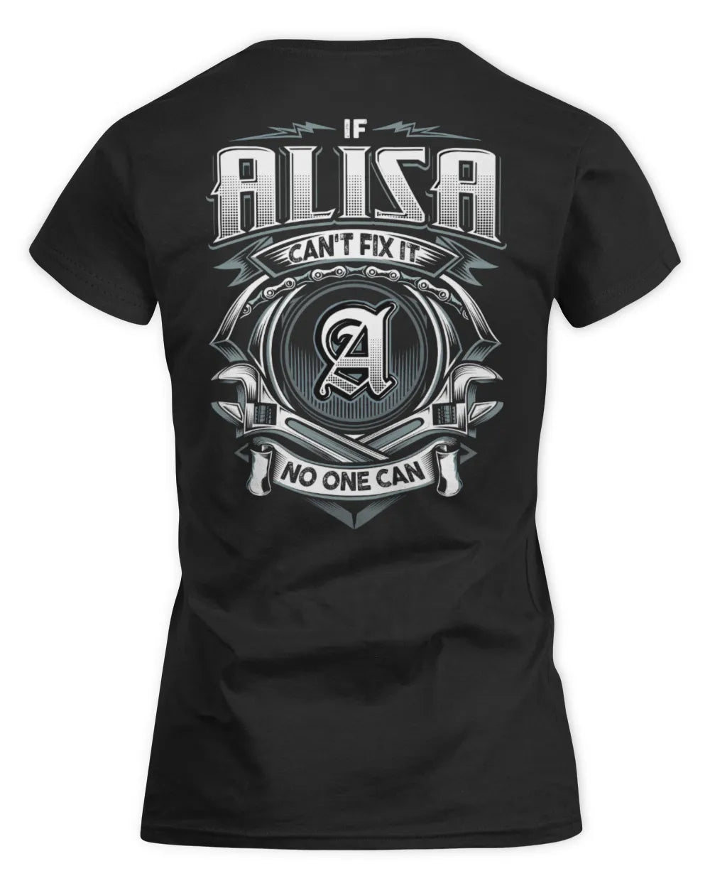 ALISA AP81-K4-626 - Personalized Ahmed Quote Apparel “If Ahmed Can't Fix It, No One Can” - Women's Standard T-Shirt - Black