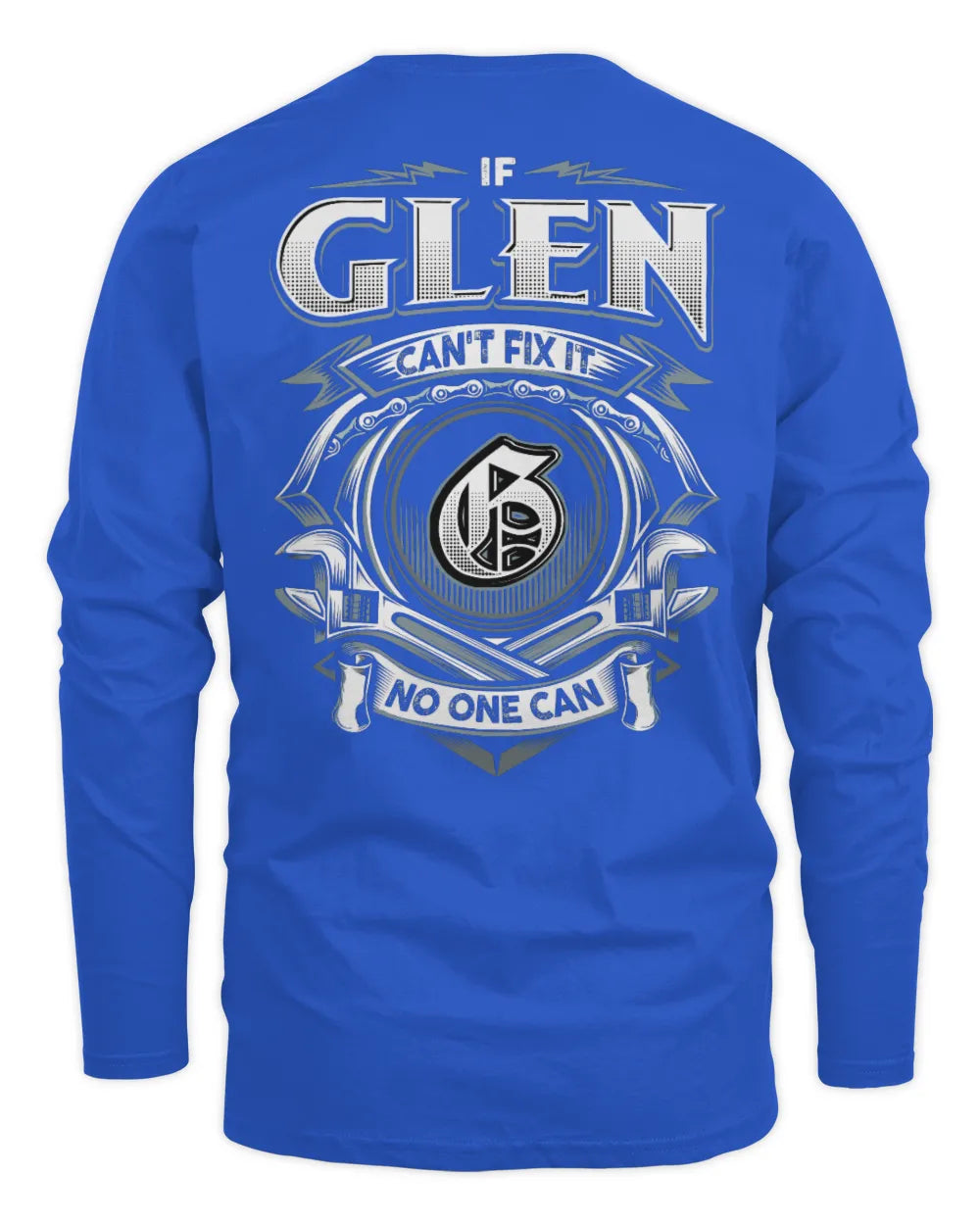 GLEN AP81-K4-626 - Personalized Ahmed Quote Apparel “If Ahmed Can't Fix It, No One Can” - Men's Long Sleeved T-Shirt - Royal
