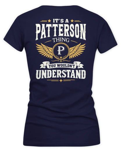 PATTERSON KT06-M008 It’s a [NAME] Thing – You Wouldn’t Understand | Personalized Vintage T-Shirt - Women's V-Neck T-Shirt - Navy