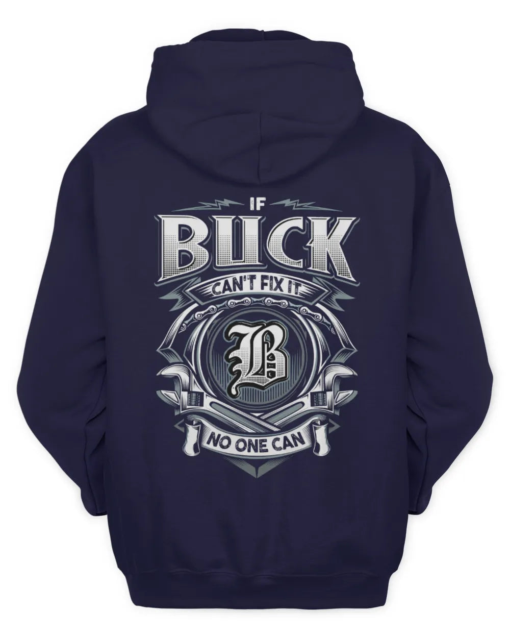 BUCK AP81-K4-626 - Personalized Ahmed Quote Apparel “If Ahmed Can't Fix It, No One Can” - Unisex Hoodie - Navy