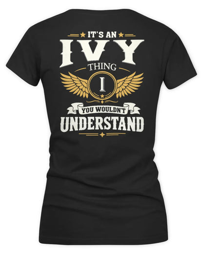 IVY KT06-M008 It’s a [NAME] Thing – You Wouldn’t Understand | Personalized Vintage T-Shirt - Women's V-Neck T-Shirt - Black
