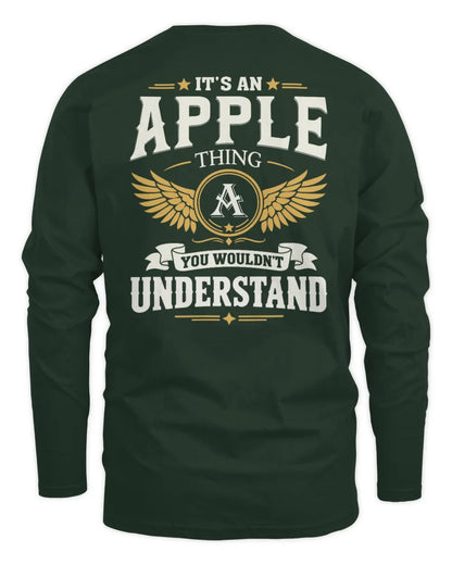 APPLE KT06-M008 It’s a [NAME] Thing – You Wouldn’t Understand | Personalized Vintage T-Shirt - Men's Long Sleeved T-Shirt - Forest Green
