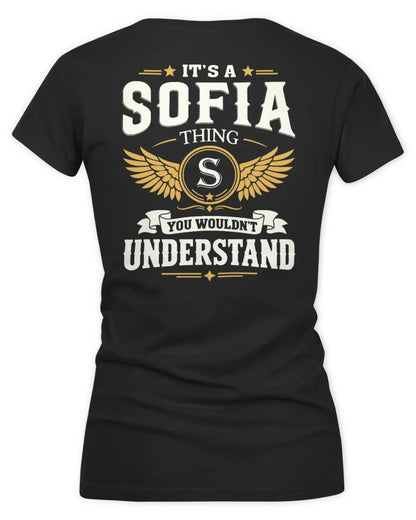SOFIA KT06-M008 It’s a [NAME] Thing – You Wouldn’t Understand | Personalized Vintage T-Shirt - Women's V-Neck T-Shirt - Black
