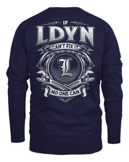 LDYN AP81-K4-626 - Personalized Ahmed Quote Apparel “If Ahmed Can't Fix It, No One Can” - Men's Long Sleeved T-Shirt - Navy