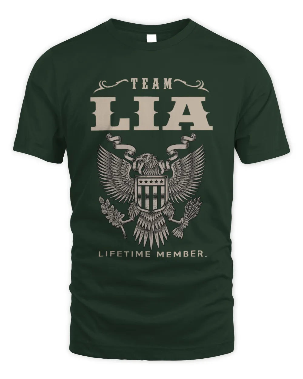 LIA TP06-K82 – Personalized Classic Style Apparel “Team NAME Lifetime Member” - Unisex Standard T-Shirt - Forest Green