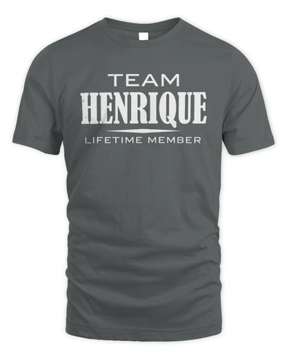 HENRIQUE BL62-K4-128 - Personalized “Team NAME Lifetime Member” - Unisex Standard T-Shirt - Charcoal