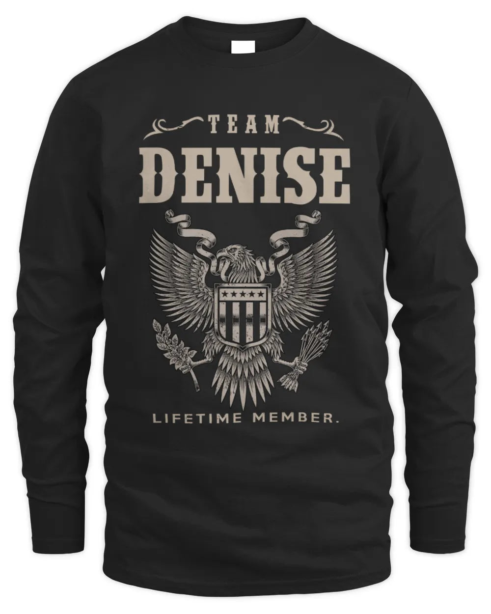 DENISE TP06-K82 – Personalized Classic Style Apparel “Team NAME Lifetime Member” - Men's Long Sleeved T-Shirt - Black