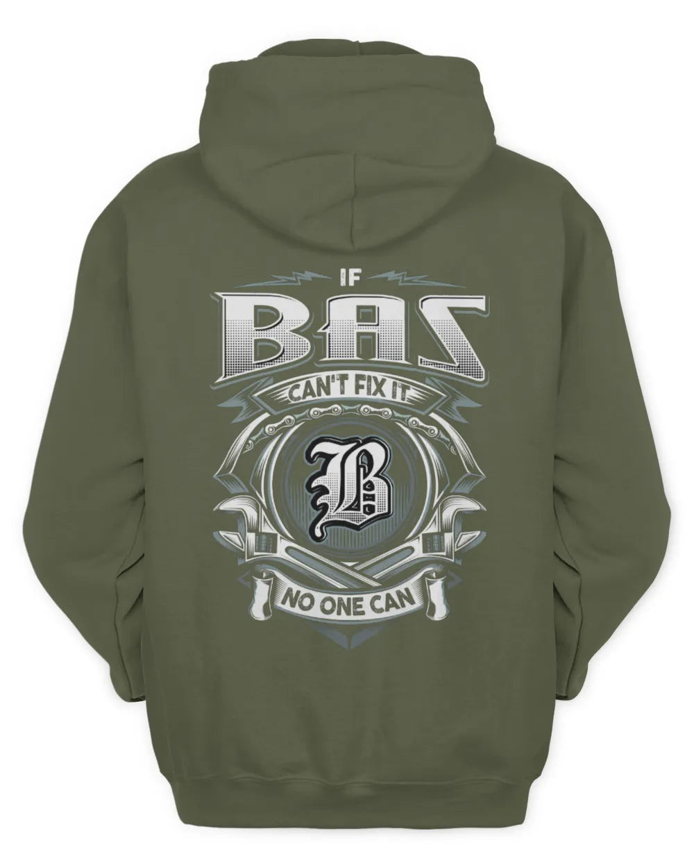 BAS AP81-K4-626 - Personalized Ahmed Quote Apparel “If Ahmed Can't Fix It, No One Can” - Unisex Hoodie - Military Green