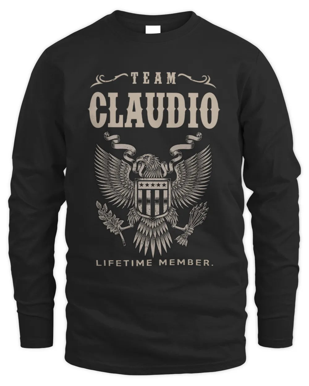CLAUDIO TP06-K82 – Personalized Classic Style Apparel “Team NAME Lifetime Member” - Men's Long Sleeved T-Shirt - Black