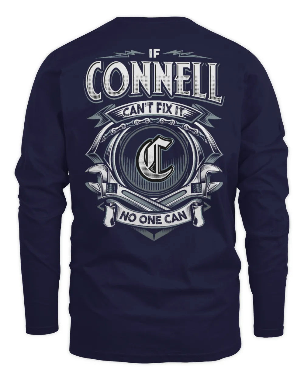CONNELL AP81-K4-626 - Personalized Ahmed Quote Apparel “If Ahmed Can't Fix It, No One Can” - Men's Long Sleeved T-Shirt - Navy