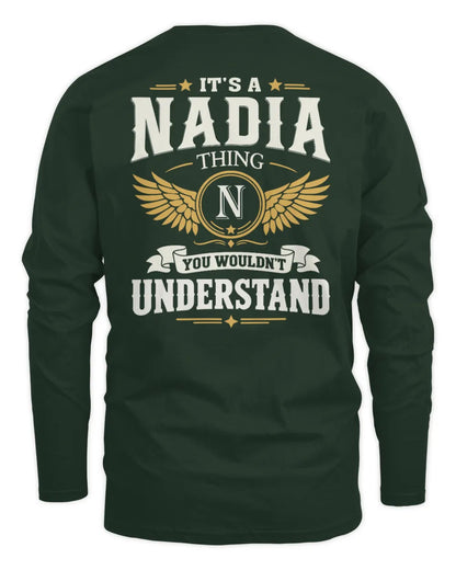 NADIA KT06-M008 It’s a [NAME] Thing – You Wouldn’t Understand | Personalized Vintage T-Shirt - Men's Long Sleeved T-Shirt - Forest Green