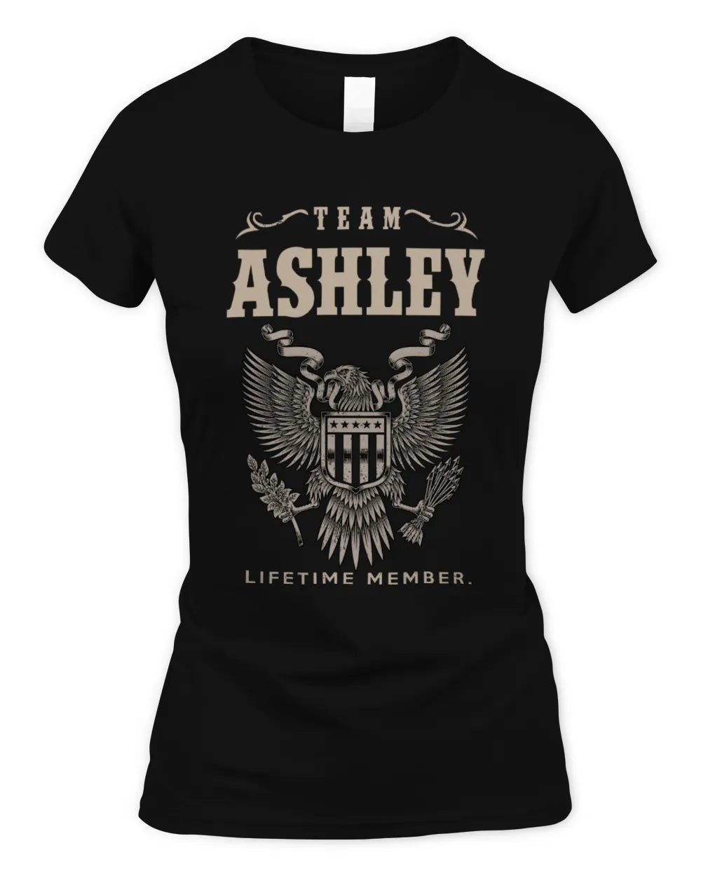 ASHLEY TP06-K82 – Personalized Classic Style Apparel “Team NAME Lifetime Member” - Women's Standard T-Shirt - Black