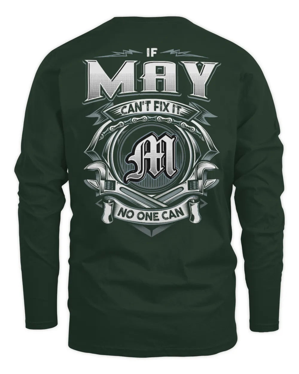 MAY AP81-K4-626 - Personalized Ahmed Quote Apparel “If Ahmed Can't Fix It, No One Can” - Men's Long Sleeved T-Shirt - Forest Green