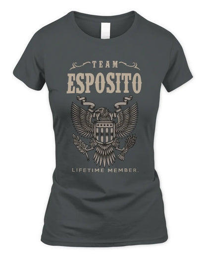 ESPOSITO TP06-K82 – Personalized Classic Style Apparel “Team NAME Lifetime Member” - Women's Standard T-Shirt - Charcoal
