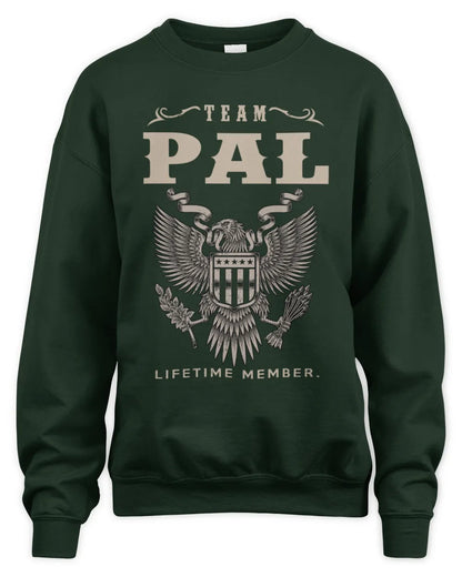 PAL TP06-K82 – Personalized Classic Style Apparel “Team NAME Lifetime Member” - Unisex Sweatshirt - Forest Green