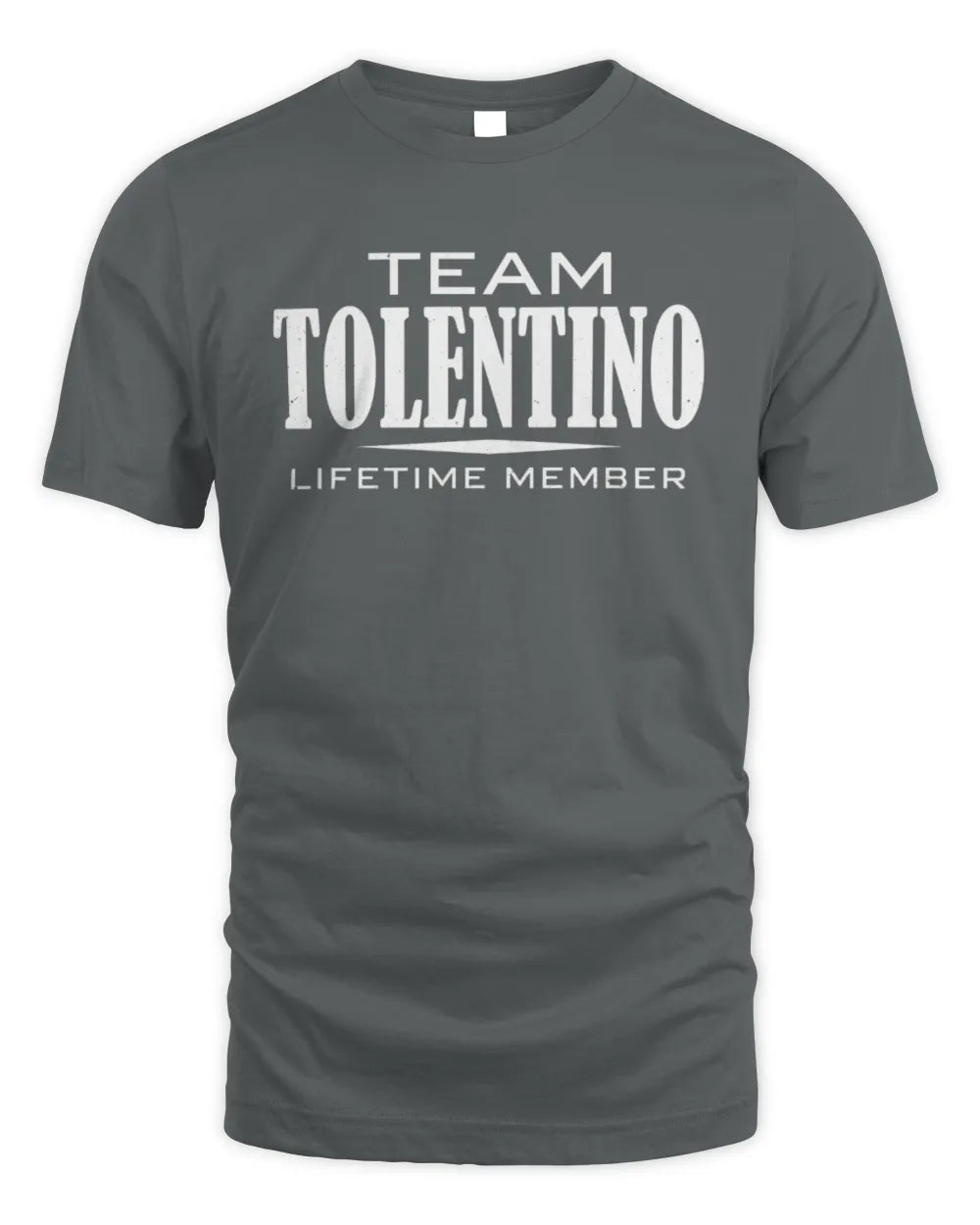 TOLENTINO BL62-K4-128 - Personalized “Team NAME Lifetime Member” - Unisex Standard T-Shirt - Charcoal
