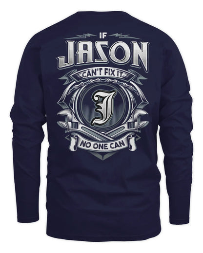 JASON AP81-K4-626 - Personalized Ahmed Quote Apparel “If Ahmed Can't Fix It, No One Can” - Men's Long Sleeved T-Shirt - Navy
