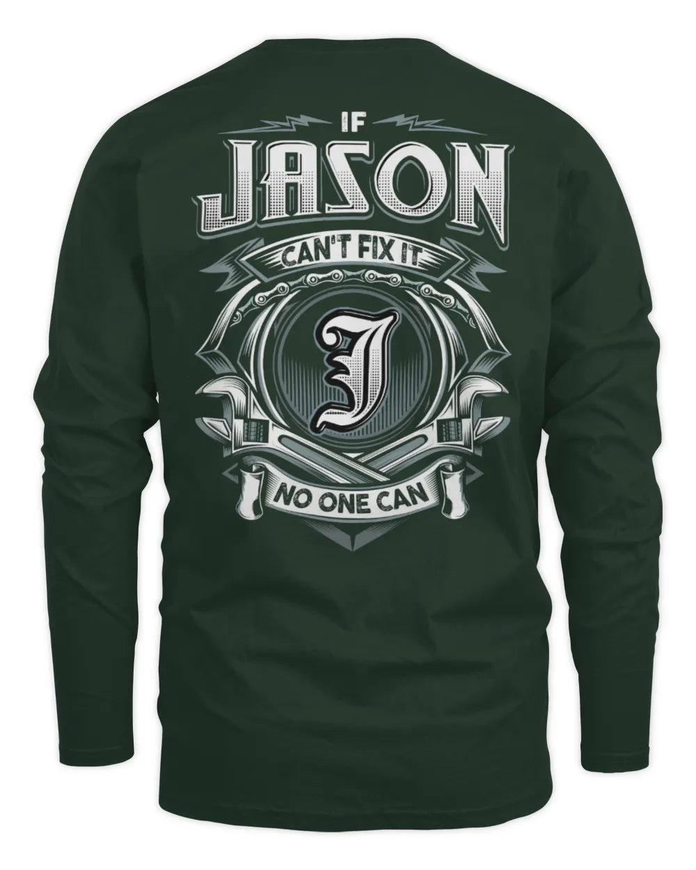 JASON AP81-K4-626 - Personalized Ahmed Quote Apparel “If Ahmed Can't Fix It, No One Can” - Men's Long Sleeved T-Shirt - Forest Green