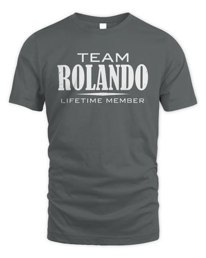 ROLANDO BL62-K4-128 - Personalized “Team NAME Lifetime Member” - Unisex Standard T-Shirt - Charcoal