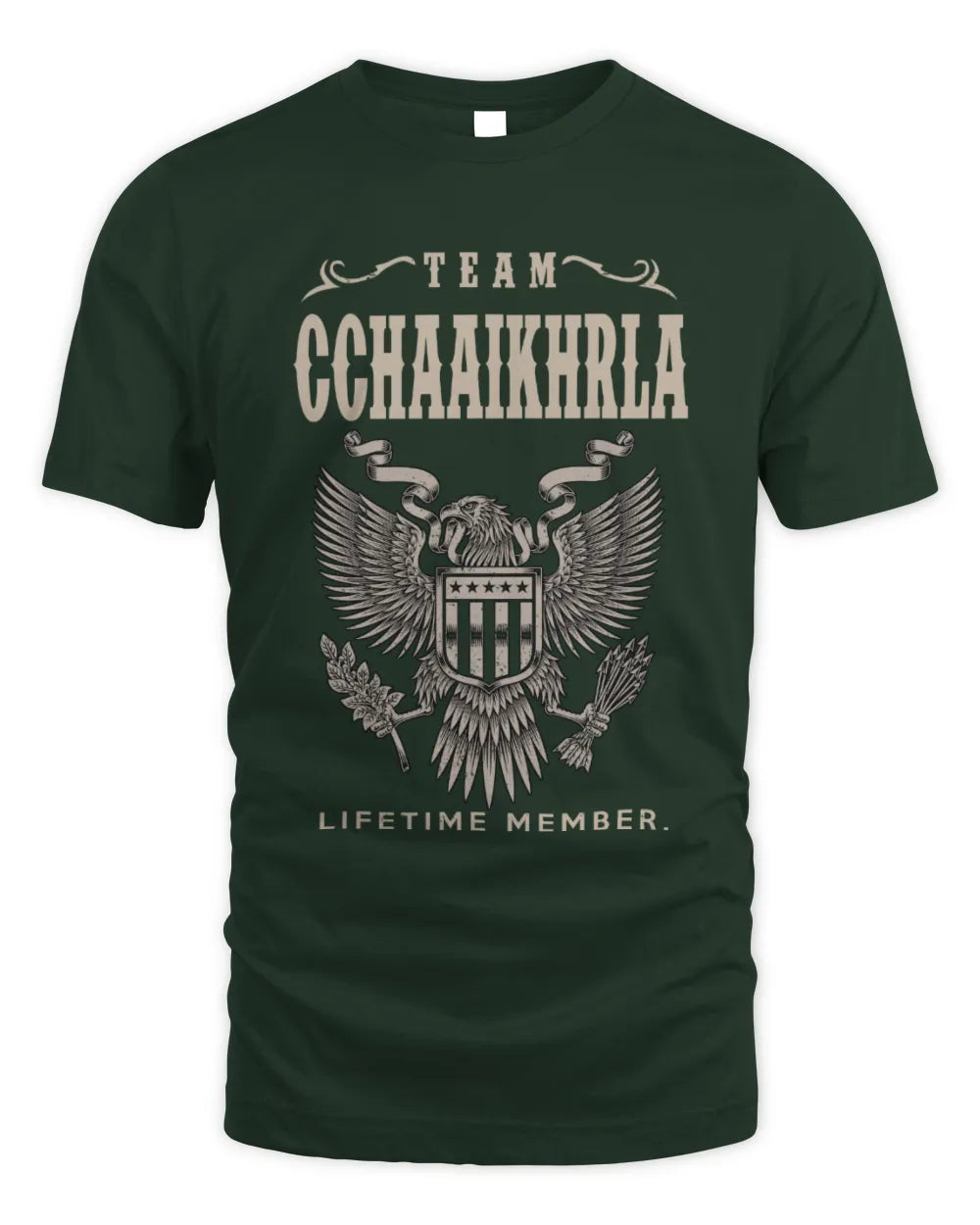 CCHAAIKHRLA TP06-K82 – Personalized Classic Style Apparel “Team NAME Lifetime Member” - Unisex Standard T-Shirt - Forest Green
