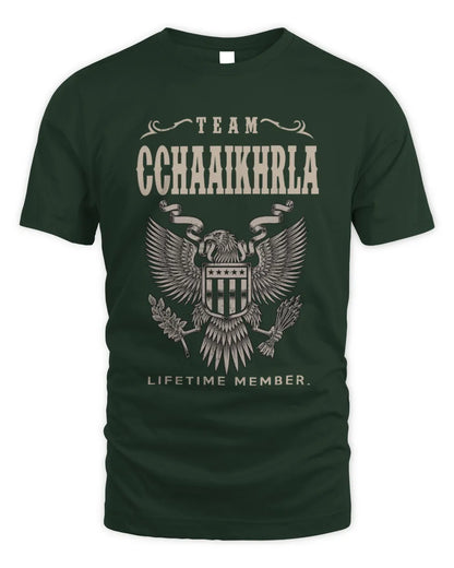 CCHAAIKHRLA TP06-K82 – Personalized Classic Style Apparel “Team NAME Lifetime Member” - Unisex Standard T-Shirt - Forest Green