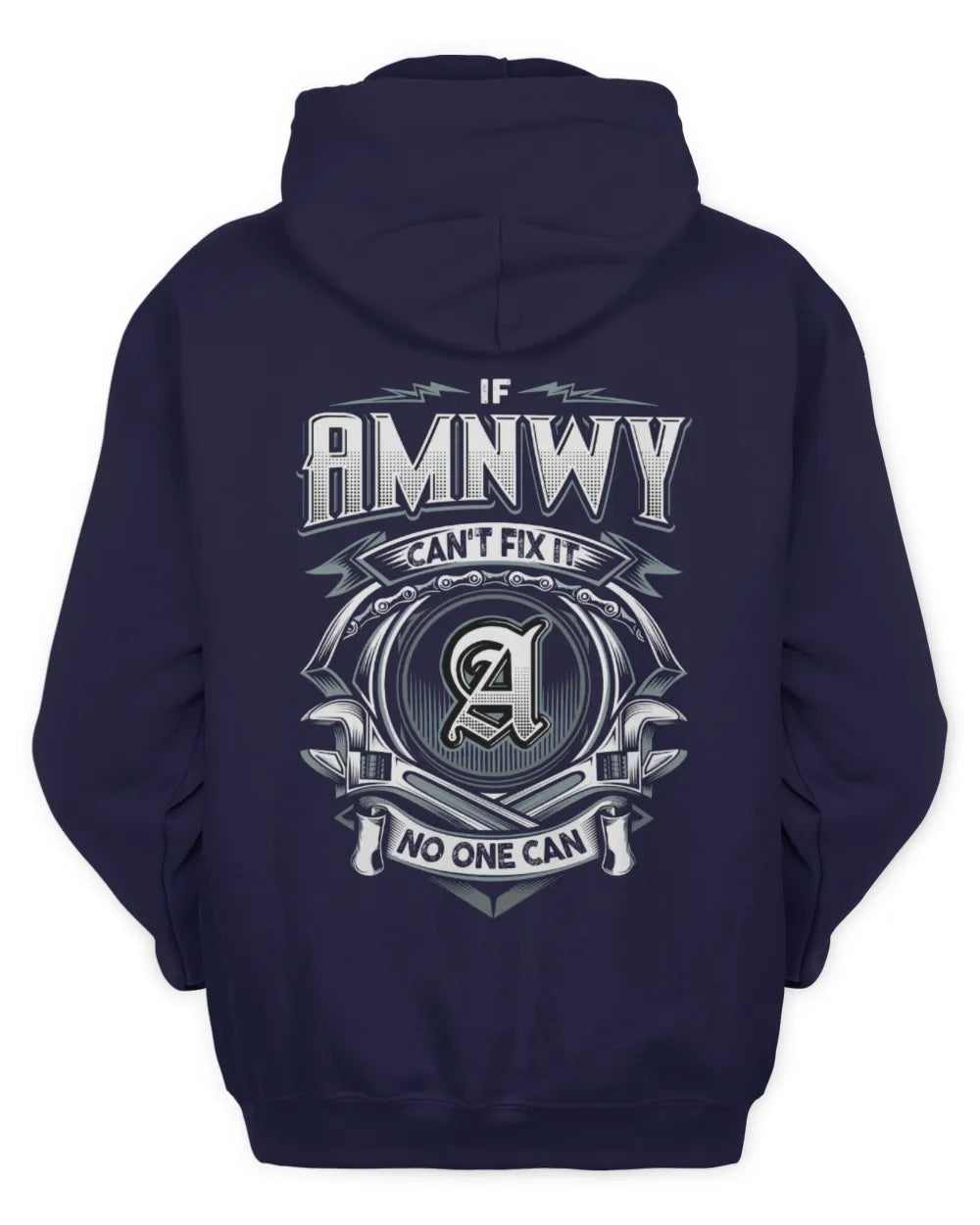 AMNWY AP81-K4-626 - Personalized Ahmed Quote Apparel “If Ahmed Can't Fix It, No One Can” - Unisex Hoodie - Navy