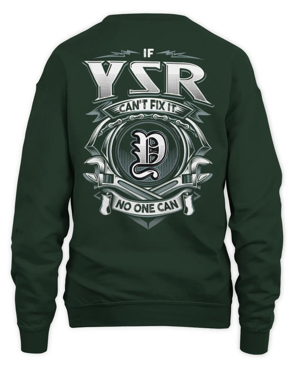 YSR AP81-K4-626 - Personalized Ahmed Quote Apparel “If Ahmed Can't Fix It, No One Can” - Unisex Sweatshirt - Forest Green