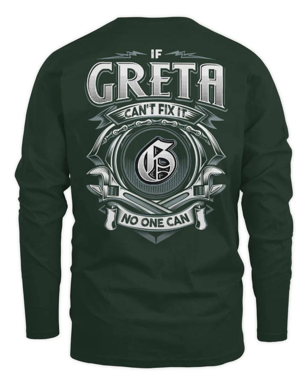 GRETA AP81-K4-626 - Personalized Ahmed Quote Apparel “If Ahmed Can't Fix It, No One Can” - Men's Long Sleeved T-Shirt - Forest Green
