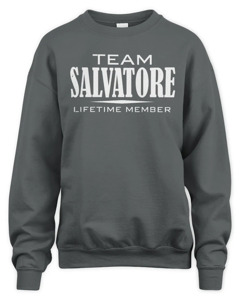 SALVATORE BL62-K4-128 - Personalized “Team NAME Lifetime Member” - Unisex Sweatshirt - Charcoal