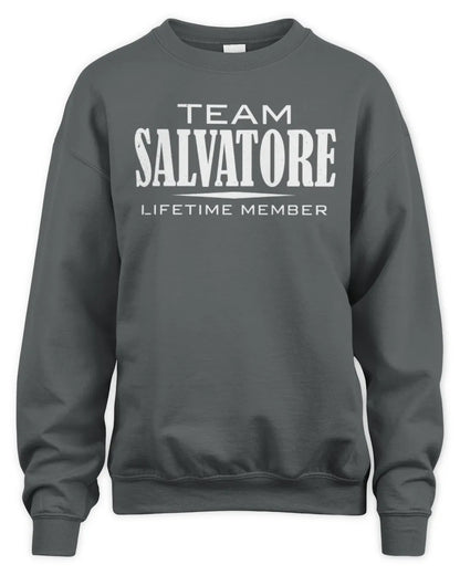 SALVATORE BL62-K4-128 - Personalized “Team NAME Lifetime Member” - Unisex Sweatshirt - Charcoal