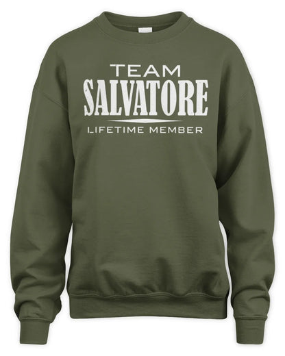 SALVATORE BL62-K4-128 - Personalized “Team NAME Lifetime Member” - Unisex Sweatshirt - Military Green
