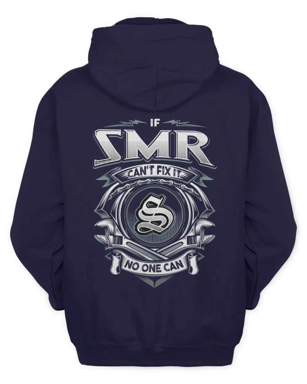 SMR AP81-K4-626 - Personalized Ahmed Quote Apparel “If Ahmed Can't Fix It, No One Can” - Unisex Hoodie - Navy