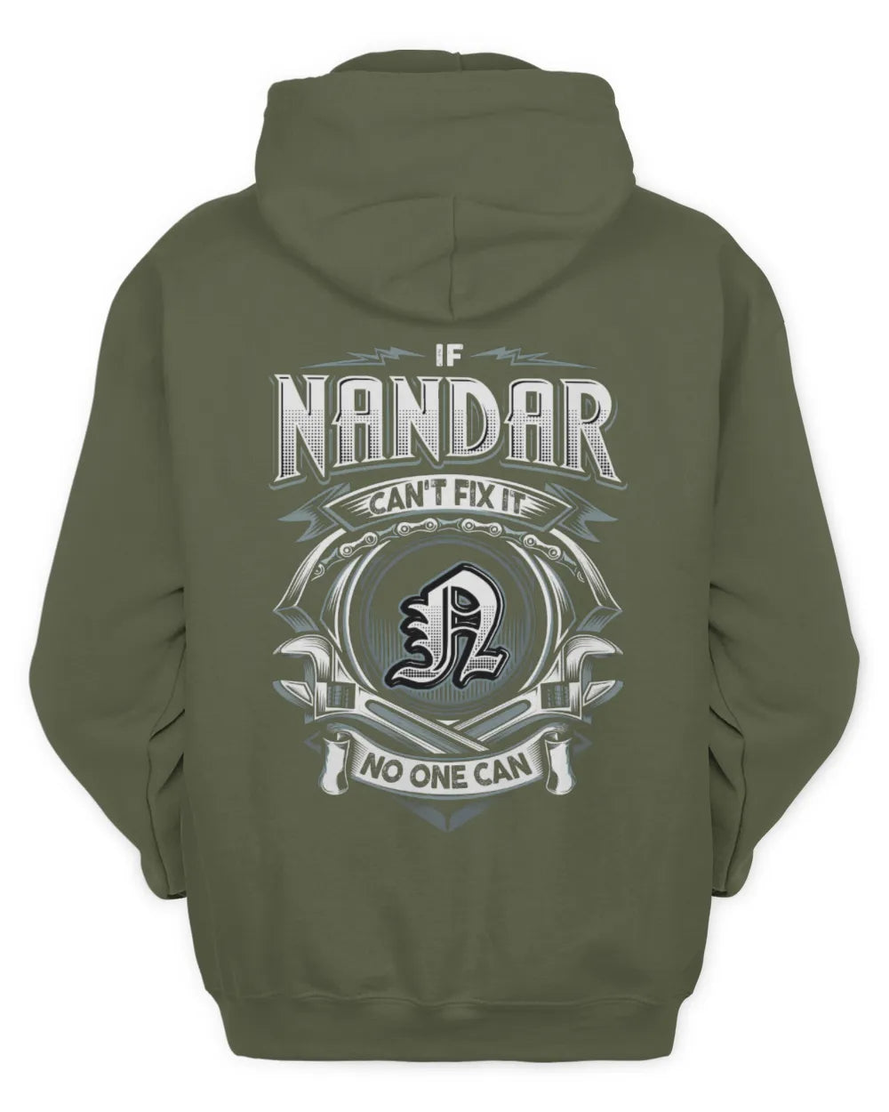 NANDAR AP81-K4-626 - Personalized Ahmed Quote Apparel “If Ahmed Can't Fix It, No One Can” - Unisex Hoodie - Military Green