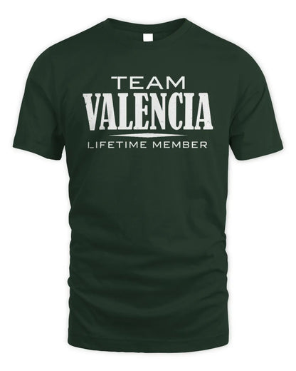 VALENCIA BL62-K4-128 - Personalized “Team NAME Lifetime Member” - Unisex Standard T-Shirt - Forest Green