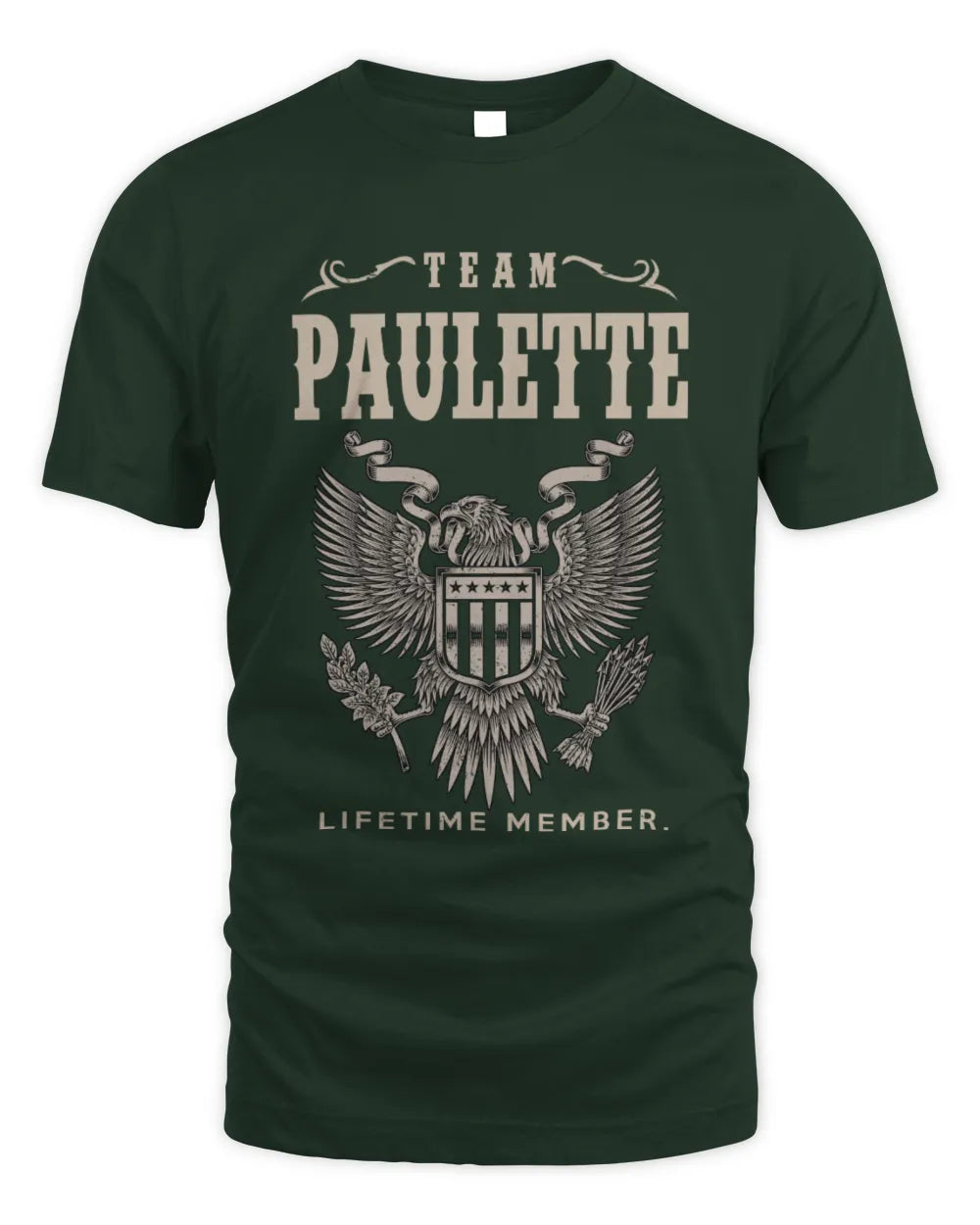 PAULETTE TP06-K82 – Personalized Classic Style Apparel “Team NAME Lifetime Member” - Unisex Standard T-Shirt - Forest Green