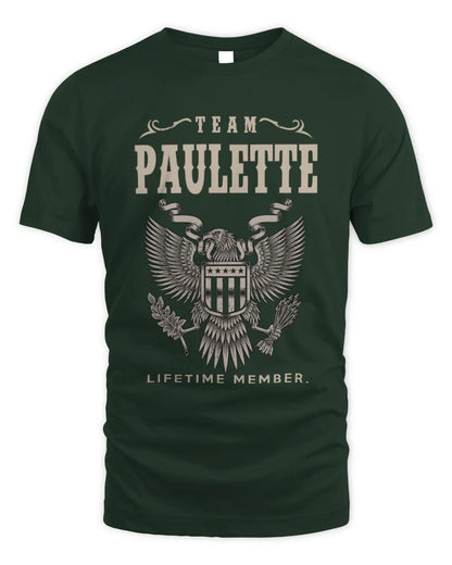 PAULETTE TP06-K82 – Personalized Classic Style Apparel “Team NAME Lifetime Member” - Unisex Standard T-Shirt - Forest Green