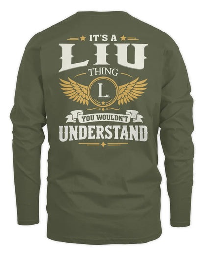 LIU KT06-M008 It’s a [NAME] Thing – You Wouldn’t Understand | Personalized Vintage T-Shirt - Men's Long Sleeved T-Shirt - Military Green