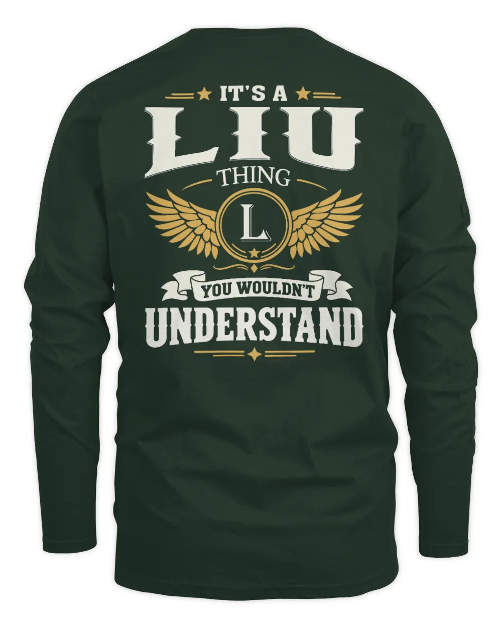 LIU KT06-M008 It’s a [NAME] Thing – You Wouldn’t Understand | Personalized Vintage T-Shirt - Men's Long Sleeved T-Shirt - Forest Green