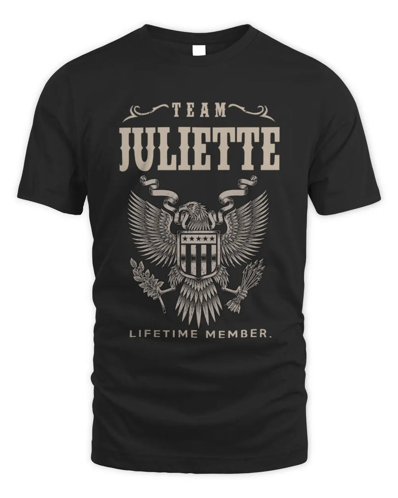 JULIETTE TP06-K82 – Personalized Classic Style Apparel “Team NAME Lifetime Member” - Unisex Standard T-Shirt - Black