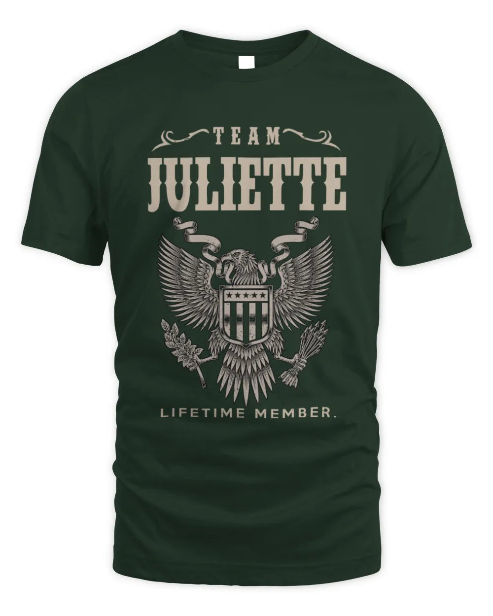 JULIETTE TP06-K82 – Personalized Classic Style Apparel “Team NAME Lifetime Member” - Unisex Standard T-Shirt - Forest Green