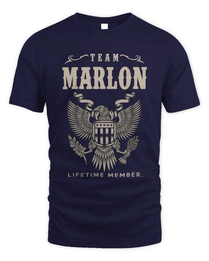 MARLON TP06-K82 – Personalized Classic Style Apparel “Team NAME Lifetime Member” - Unisex Standard T-Shirt - Navy
