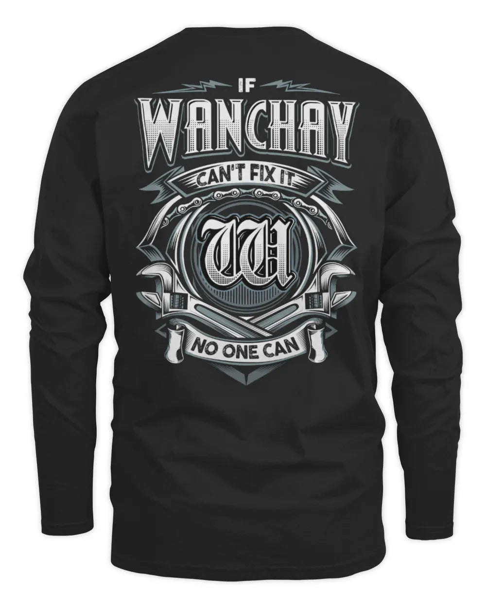 WANCHAY AP81-K4-626 - Personalized Ahmed Quote Apparel “If Ahmed Can't Fix It, No One Can” - Men's Long Sleeved T-Shirt - Black