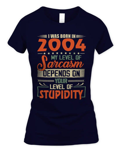 2004 HH89-K2 – Vintage Born to Be Sarcastic T-Shirt - Women's Standard T-Shirt - Navy