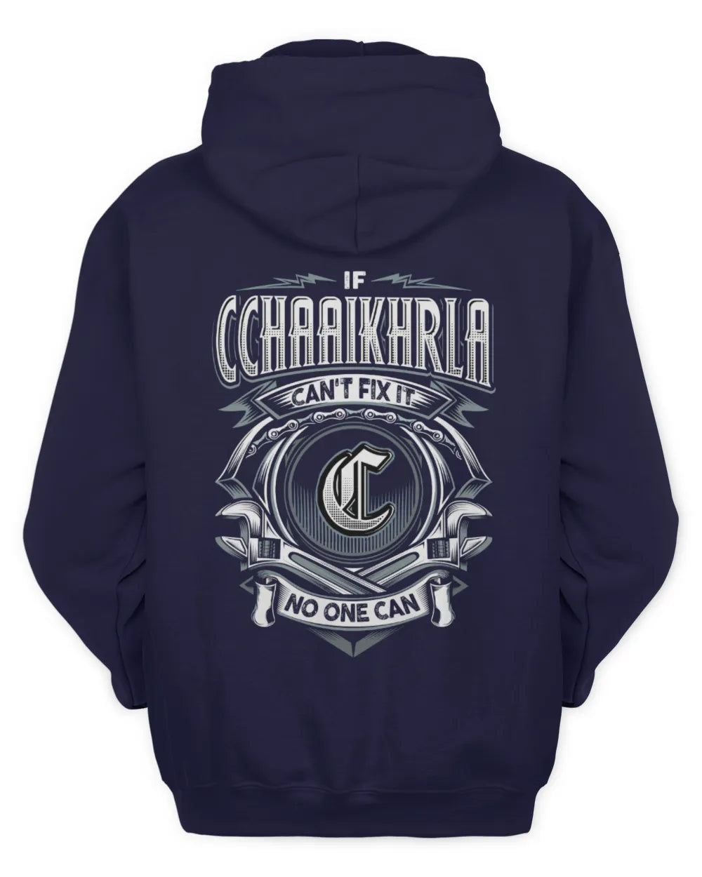 CCHAAIKHRLA AP81-K4-626 - Personalized Ahmed Quote Apparel “If Ahmed Can't Fix It, No One Can” - Unisex Hoodie - Navy