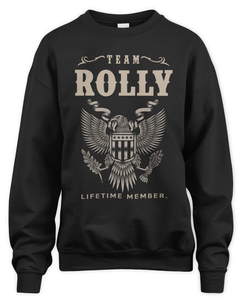 ROLLY TP06-K82 – Personalized Classic Style Apparel “Team NAME Lifetime Member” - Unisex Sweatshirt - Black