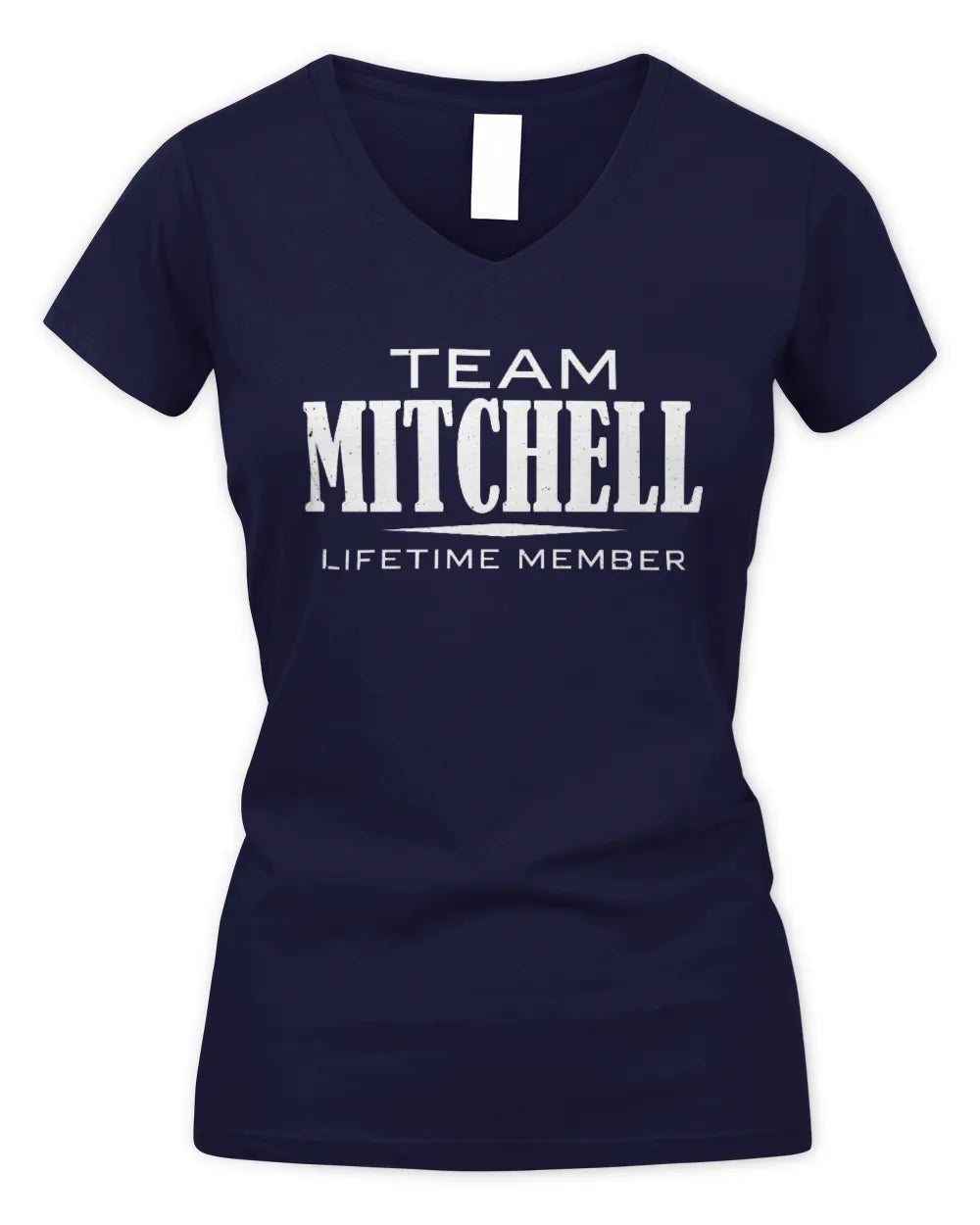 MITCHELL BL62-K4-128 - Personalized “Team NAME Lifetime Member” - Women's V-Neck T-Shirt - Navy