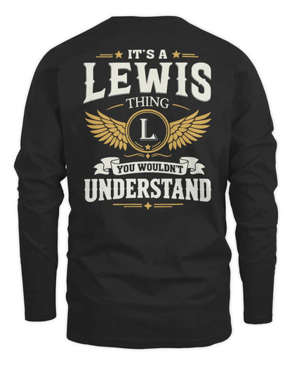 LEWIS KT06-M008 It’s a [NAME] Thing – You Wouldn’t Understand | Personalized Vintage T-Shirt - Men's Long Sleeved T-Shirt - Black
